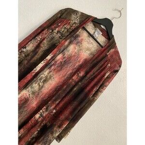 Chicos 3 (xl) Sheer Cardigan Kimono Top, Feminine Coquette, Burgundy